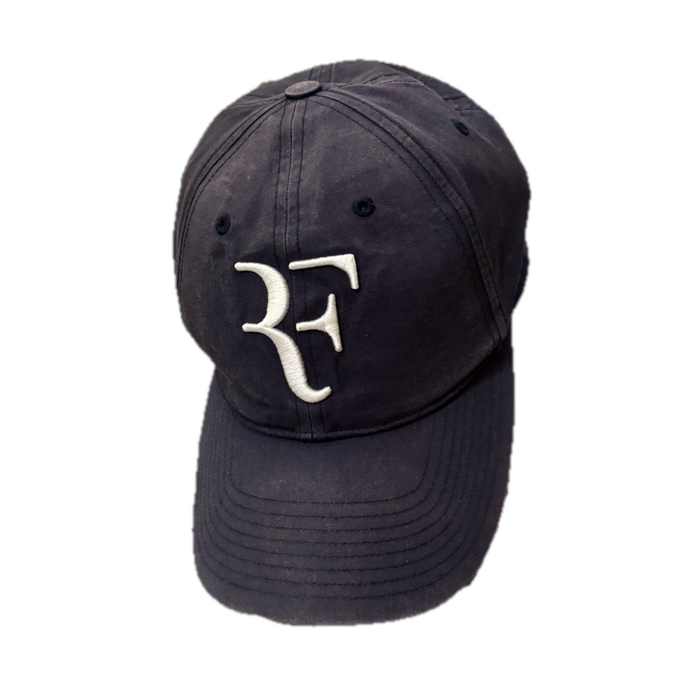 Uniqlo Roger Federer RF Logo Baseball Cap Navy Blue Adjustable Hat 443333